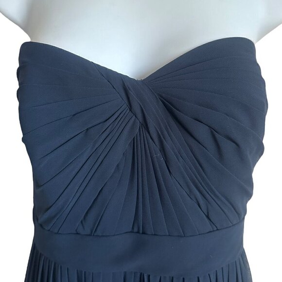 Jenny Yoo Aidan Chiffon Navy Blue Gown Formal Evening Dress - Size 8 - Picture 4 of 10